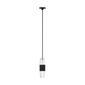 Lassell LED Pendant in Nightshade Black by Visual Comfort Modern