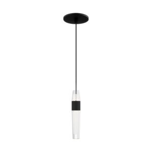 Lassell LED Pendant in Nightshade Black by Visual Comfort Modern