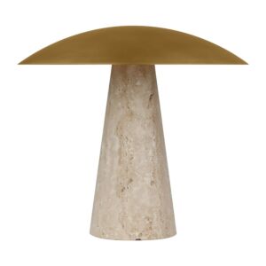 Aegis LED Table Lamp in Natural Brass Natural Travertine by Visual Comfort Modern