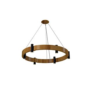 Flow 12-Light Pendant in Teak