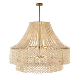 Hannie Eight Light Chandelier in WhiteAntique Brass by Arteriors