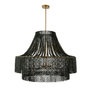 Hannie Eight Light Chandelier in Gray WashAntique Brass by Arteriors