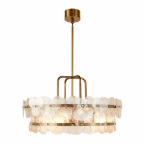 Cascade Four Light Chandelier in ClearAntique Brass by Arteriors