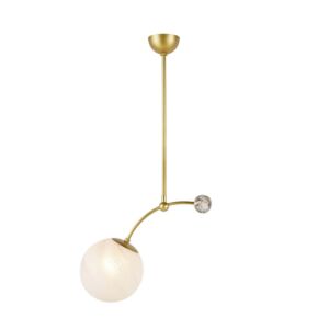 Christina One Light Pendant in Matte SwirlAntique BrassNatural by Arteriors