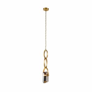 Estate LED Pendant in SmokeAntique Brass by Arteriors