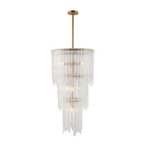 Raine Seven Light Chandelier in Clear SeedyAntique Brass by Arteriors