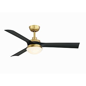 Barlow 1-Light 52" Outdoor Ceiling Fan in Brushed Satin Brass