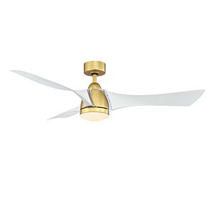 Klear 1-Light 56" Outdoor Ceiling Fan in Brushed Satin Brass