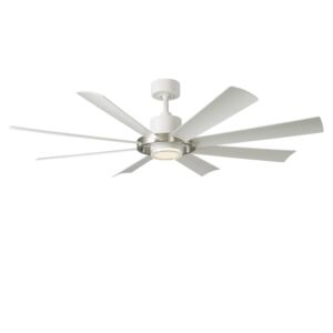 Aura 60" Ceiling Fan in Brushed Nickel Matte White by Modern Forms Fans