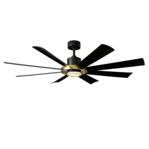 Aura 60" Ceiling Fan in Soft Brass Matte Black by Modern Forms Fans