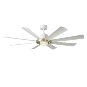 Aura 60" Ceiling Fan in Soft Brass Matte White by Modern Forms Fans