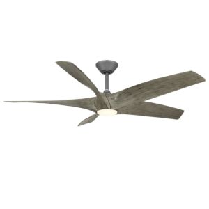 Zephyr 5 62" Outdoor Ceiling Fan in Graphite with Weathered Wood