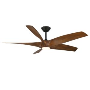 Zephyr 5 62" Ceiling Fan in Matte Black Distressed Koa by Modern Forms Fans