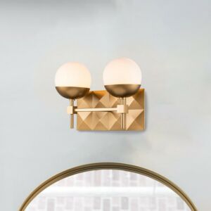 Deco  Bathroom Bathroom Vanity Light in Laquered Gold by Lucas + McKearn