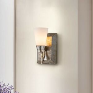 Lemuria  Bathroom Bathroom Vanity Light in Silver Leaf by Lucas + McKearn