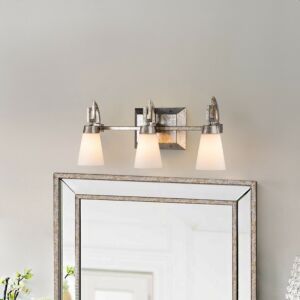 Lemuria  Bathroom Bathroom Vanity Light in Silver Leaf by Lucas + McKearn