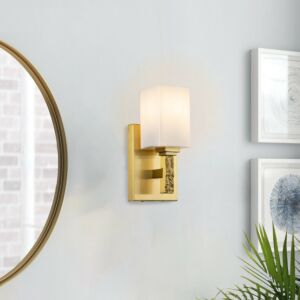 Jack  Bathroom Bathroom Vanity Light in Aged Brass by Lucas + McKearn