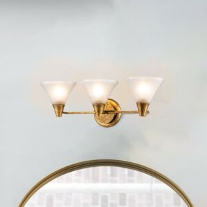 Lemoine  Bathroom Bathroom Vanity Light in Gold Leaf by Lucas + McKearn