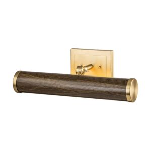 Coates LED Picture Light in Dark Woodith Brushed Brass by Lucas + McKearn