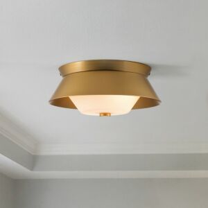 Bowtie  Flush Mount in Laquered Gold by Lucas + McKearn