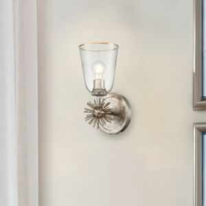 Staring  Wall Sconce in Silver Leaf by Lucas + McKearn