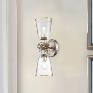 Staring  Wall Sconce in Silver Leaf by Lucas + McKearn