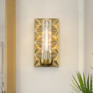 Alpha  Wall Sconce in Aged Brass by Lucas + McKearn