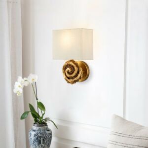 Swirl  Wall Sconce in Gold Leaf by Lucas + McKearn