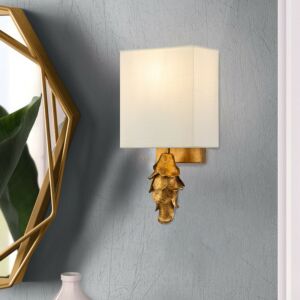 Nicholls  Wall Sconce in Gold Leaf by Lucas + McKearn