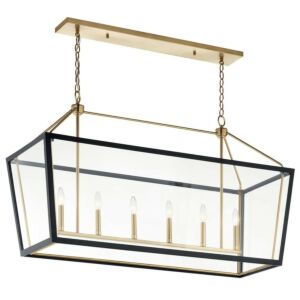 Delvin Six Light Linear Chandelier in Champagne Bronze by Kichler