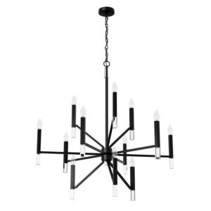 Sunjai  Chandelier in Matte Black by Hunter