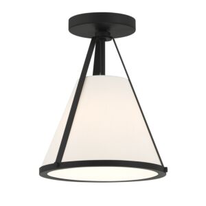 Fulton One Light Semi Flush Mount in Black by Crystorama