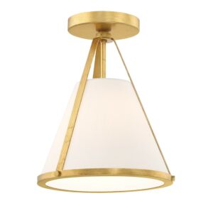 Fulton One Light Semi Flush Mount in Antique Gold by Crystorama