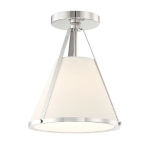 Fulton One Light Semi Flush Mount in Polished Nickel by Crystorama