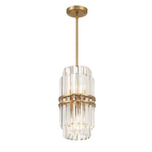 Hayes Four Light Pendant in Aged Brass by Crystorama