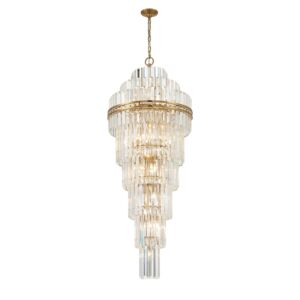 Hayes 31 Light Chandelier in Aged Brass by Crystorama