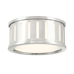 Kendal 2-Light Flush Mount in Polished Nickel