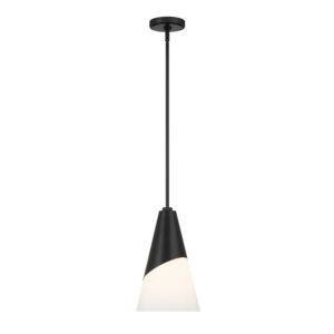 Tori One Light Pendant in Matte Black by Crystorama