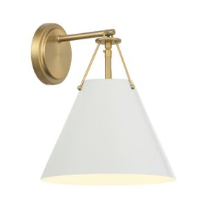 Xavier One Light Wall Sconce in Vibrant Gold   White by Crystorama