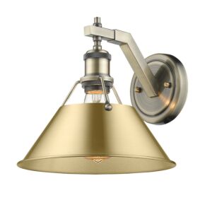 Orwell AB One Light Wall Sconce in Aged Brass by Golden