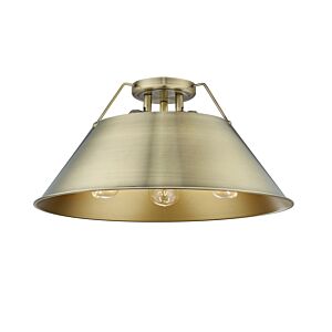 Orwell AB 3-Light Flush Mount in Aged Brass