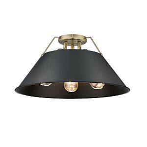 Orwell AB 3-Light Flush Mount in Aged Brass