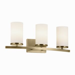 Crosby 3-Light Bathroom Vanity Light in Natural Brass