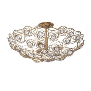 Ethereal Rose Three Light SemiFlush Mount in Havana Gold Ombre by Varaluz