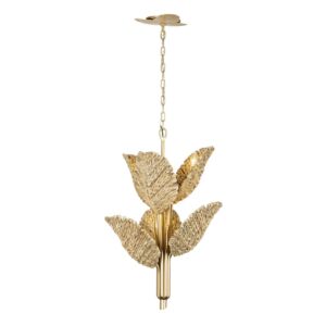 Banana Leaf Six Light Chandelier in French GoldNatural Seagrass by Varaluz