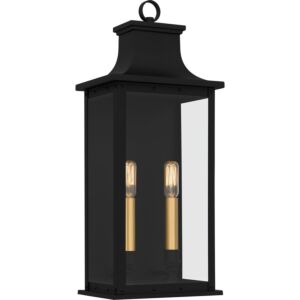 Abernathy Two Light Outdoor Wall Mount in Matte Black by Quoizel