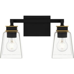 Almany Two Light Bath in Matte Black by Quoizel