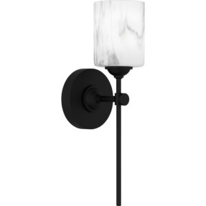 Aria One Light Wall Sconce in Matte Black by Quoizel