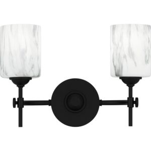 Aria Two Light Bath in Matte Black by Quoizel