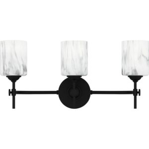 Aria Three Light Bath in Matte Black by Quoizel